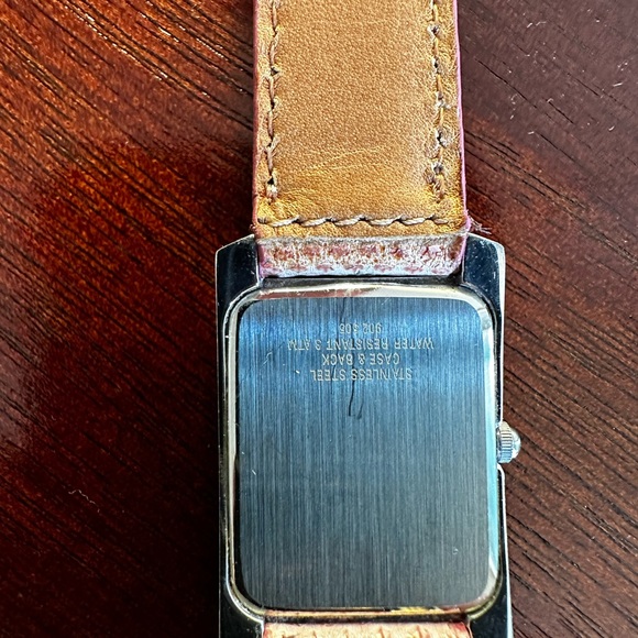 Ternal, pink, rectangular face stainless steel Swiss made watch